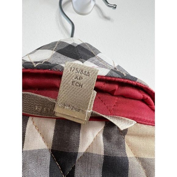 BURBERRY Red & Beige Check Diamond Quilted Nova Check Utility Jacket Size XS - Picture 13 of 16